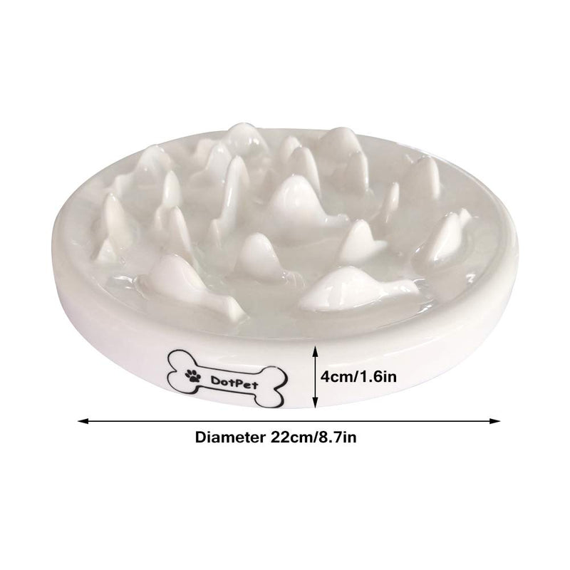 [Australia] - DotPet Slow Feeder Bowl, Ceramic Fun Interactive Feeder Bloat Stop Cat Bowl Preventing Feeder Anti Gulping Healthy Eating Diet Pet Bowls Against Bloat, Indigestion and Obesity 