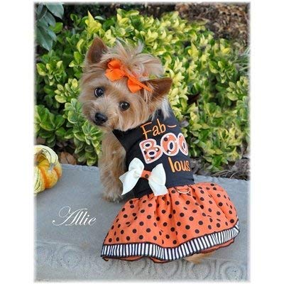 [Australia] - DOGGIE DESIGN Holiday Dog Harness Halloween Dress - Fab-Boo-lous Large 