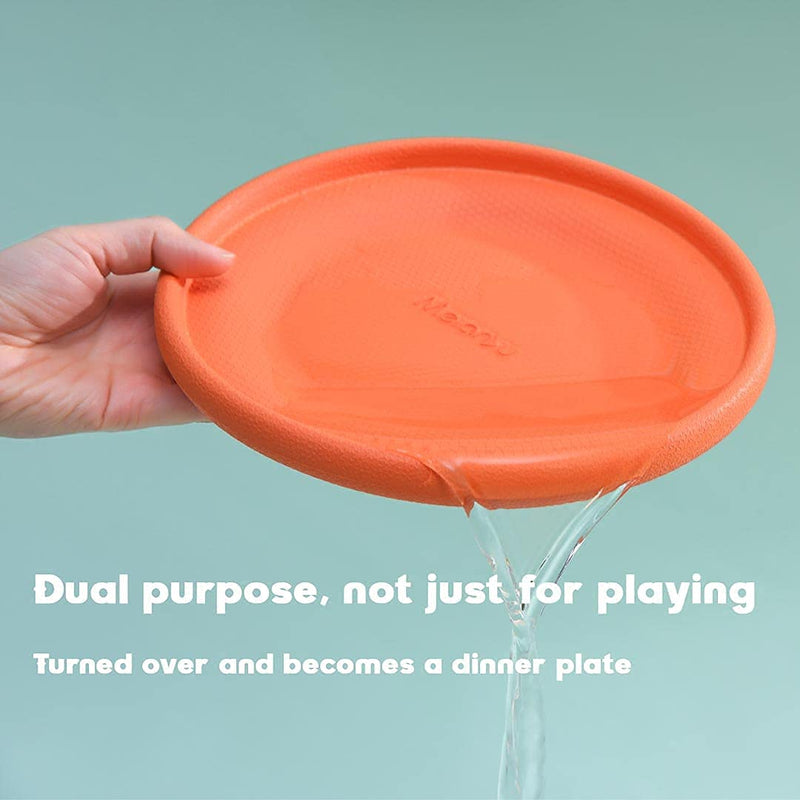 MeianJu Durable Flyer Disc Dog Toy,Sturdy Foam Not Easy to Tear, Large Outdoor Flying Disc Training Tool for Tug of war & Pet Food Water Bowl (9.25 inch) - PawsPlanet Australia