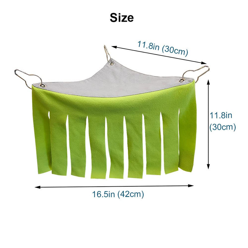 RIOUSSI Guinea Pig Hideout Hideaway Corner Fleece Toys Cage Accessories with Reversible Sides Geo/Gray+Green x 1 curtain - PawsPlanet Australia