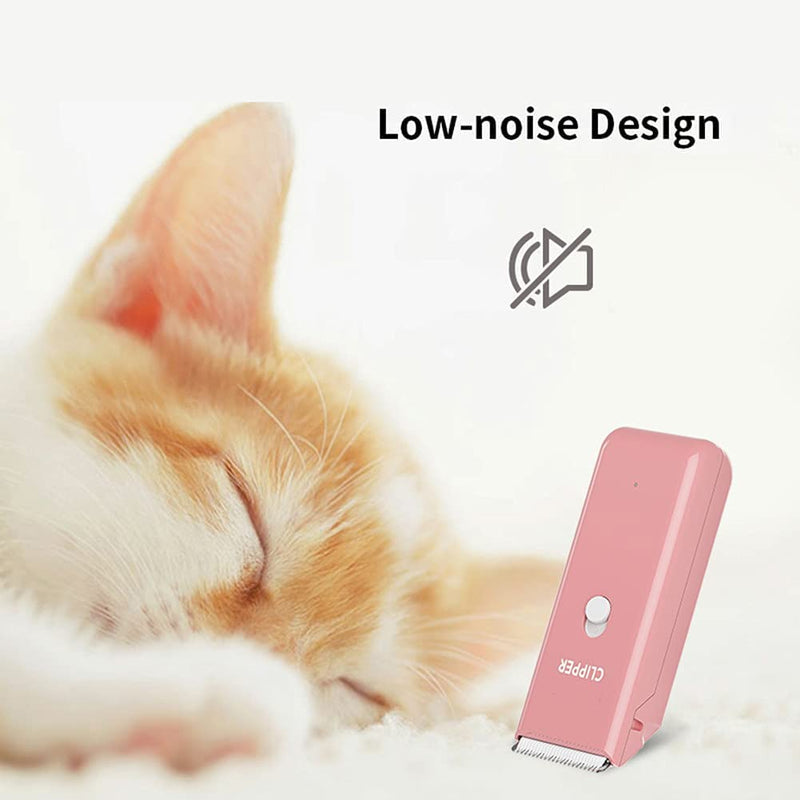 Sun YOBA Professional Dog Clipper, Electric Hair Clipper Grooming Set for Cat Pets, USB Rechargeable Wireless Quiet Hair Clipper for Dogs and Cats Trimmer (Rose) Pink - PawsPlanet Australia