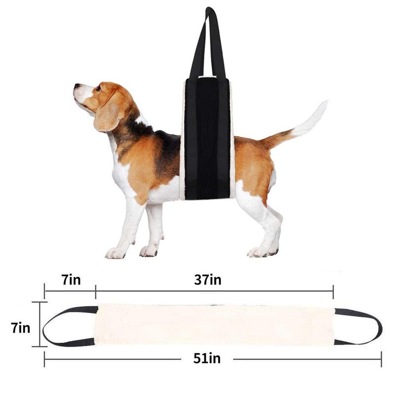 [Australia] - HNYG 7" x 51" Dog Lift Harness Sling for Rear Legs Helps Elderly Dogs with Reduced Mobility, Soft Lining Dog Sling, K9 Support Dog Harness for Arthritis ACL Rehabilitation Rehab, Fits Dogs 30-120 lbs 