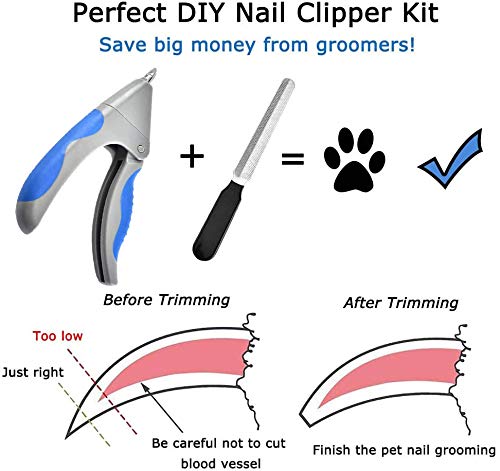 Nestling Dog Nail Clippers, Professional Pet Trimmer to Avoid Over-Cutting, Free Nail File & Lock Switch, Cat Nail Trimmer with Sturdy Non Slip Handles - PawsPlanet Australia