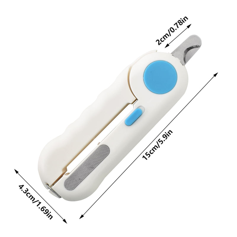 Cat claw scissors, nail clippers with LED light for dogs and cats, with nail file and splash-proof protection device, professional trimmer tool for medium-sized small animals, pets, claw care - PawsPlanet Australia