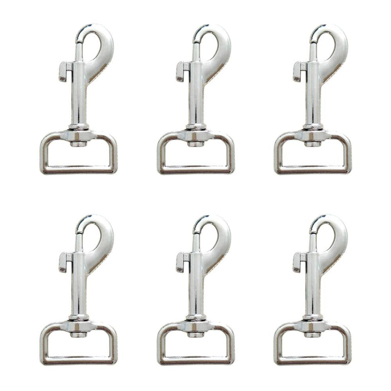 [Australia] - Huture 6pcs Square Eye Bolt Snap Hook Single Ended Flagpole Snap Clip Nickel Plated Swivel Snap Hooks for Keychain Horse Leads Pet Leashes Gate Latches Bag Straps Outdoors Tents 59mm, Silver 