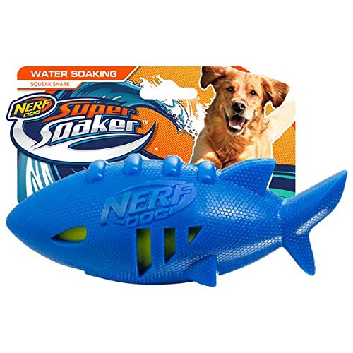 Nerf Dog VP6887E Super Soaker Shark Football, Blue, 17.8 cm - PawsPlanet Australia