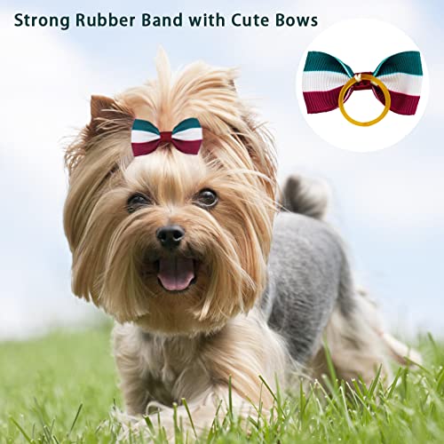 100Pcs/50Pairs Dog Bows Polka Dot Pet Hair Bows with Rubber Bands Puppy Pet Grooming Bows Varies Colors Dog Hair Accessories - PawsPlanet Australia