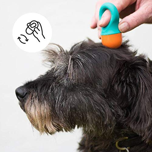 MOOKIEPET mookie Brush and Massager For Dogs, Cats and Rabbits. Teal Satsuma - PawsPlanet Australia
