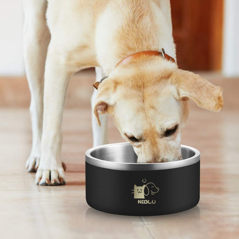 Non-Slip Dog Bowl,304 Stainless Steel Dog Bowl Food Water Dish for Dogs and Cats,Pet Bowl for Food & Water,Dog Water Bowl Dog Food Bowls Holds 32 Ounces (Black) Black - PawsPlanet Australia