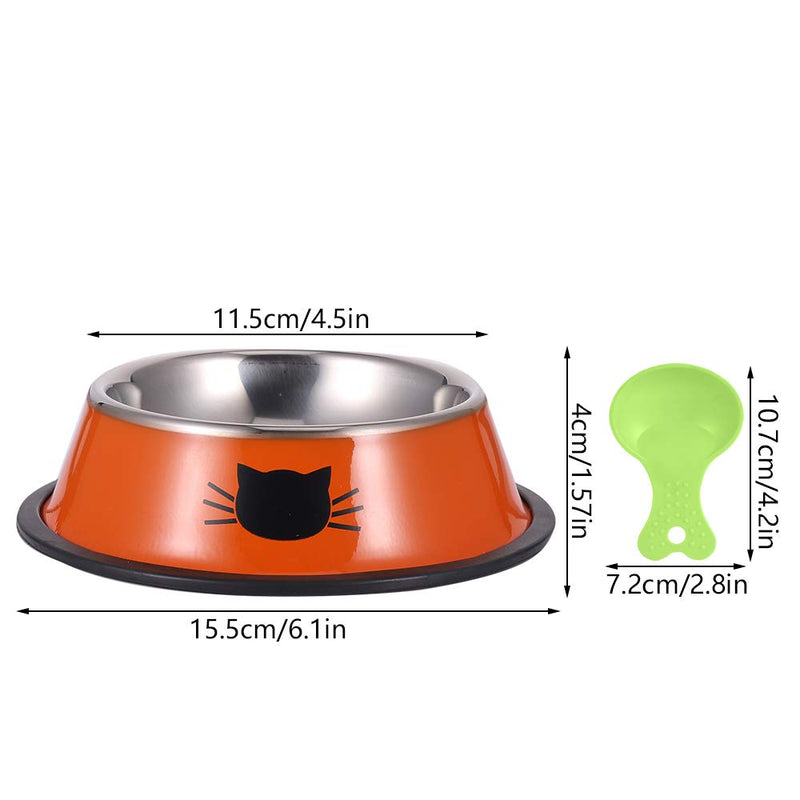 Heyu-Lotus 3 PCS Cat Bowls, Stainless Steel Cat Food & Water Bowl Anti-slip Base Pet Feeding Bowls with Scoops for Cats, Rabbits, Puppy - PawsPlanet Australia