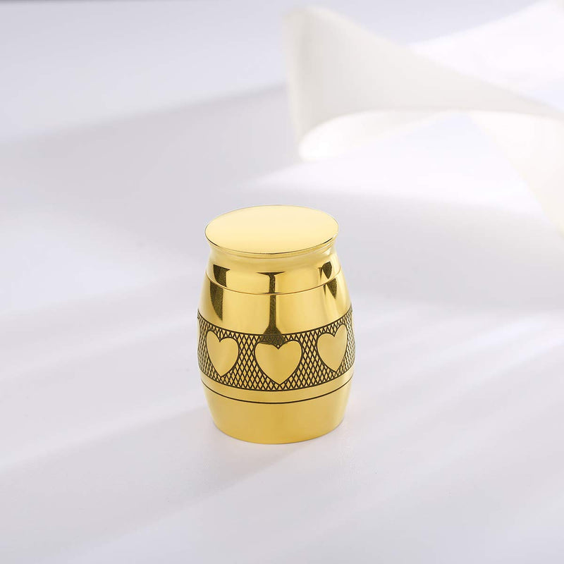Small Keepsake Urns for Dogs Cats Ashes, Mini Cremation Urn for Pet Ashes, Stainless Steel Pet Memorial Ashes Holder (Golden - Heart Shape) Golden - Heart Shape - PawsPlanet Australia