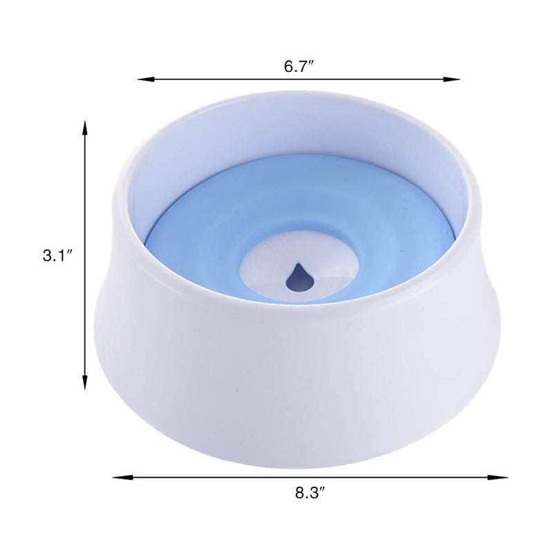 [Australia] - WishLotus Dog Water Bowl with Floating Disk Spill Proof Water Bowl,Anti-Overturn/Anti-Dust/Anti-Choking Anti-Overflow Bowl to Slow Down Drinking Speed for Dogs and Cats, 1200ML Blue 