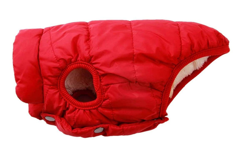 [Australia] - PetPawa Double Layer Fleece Warm Dog Jacket Coat Vest for Puppy Winter Cold Weather Soft Windproof Apparel for Small Medium Large Dogs - Red S 