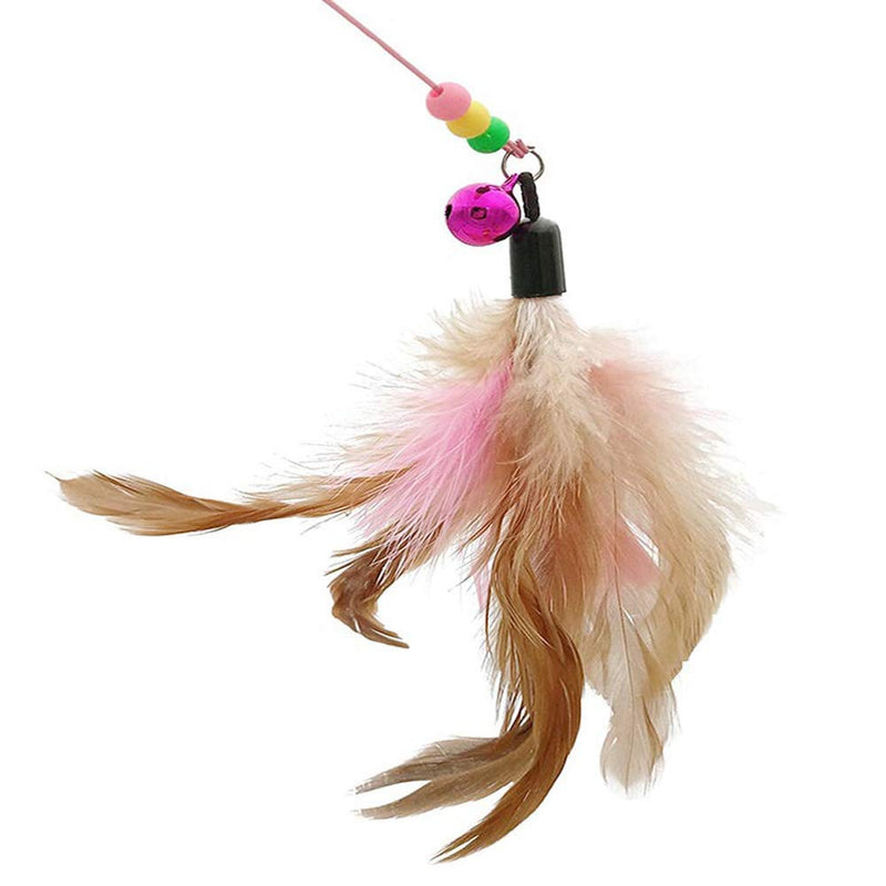 SLSON Feather Teaser Cat Toy, Interactive Cat Catcher and Exerciser Wand for Cats and Kitten Playing, with Feather, Bell and Flexible Wire - PawsPlanet Australia