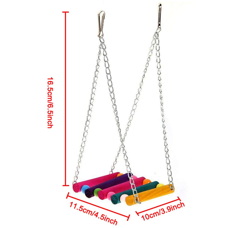[Australia] - DSDecor 7 Pcs Bird Parrot Toys Colorful Bird Chew Toys Hanging Hammock Swing Perches Bells Toys for Parrots Parakeets Conures Cockatiels Lovebirds Macaws Finches and Other Birds 