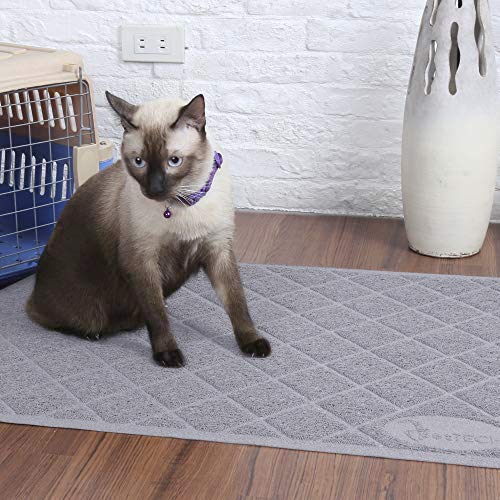 [Australia] - Pet Union Jumbo Cat Litter Mat, 35 x 22 in, Fashionable Design, Phthalate Free, Captures and Traps Litter, Slip-Resistant, Soft on Paws, Premium Comfort for Your Furry Friend! (Light Grey) 