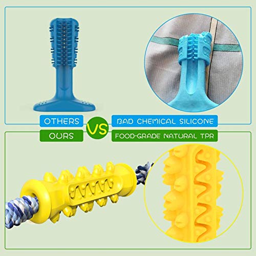 CyunCmay Dog Toys Dog Toothbrush Indestructible Durable Dog Toys Dog Dental Care Doggy Brushing Stick Teeth Cleaner Natural Rubber for 20-70lbs Small Medium Large Dogs Safe Soft Bite Resistant - PawsPlanet Australia