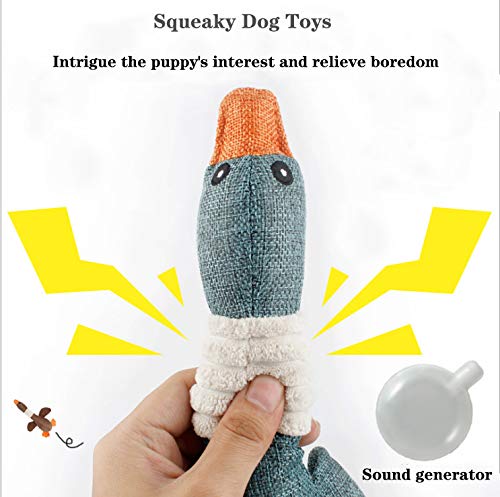 YYOJ Squeaky Dog Toys,Soft Dog Toys for Teeth Cleaning Funny Goose Shapes Interactive Training Toys for Puppy Small Medium Dogs - PawsPlanet Australia