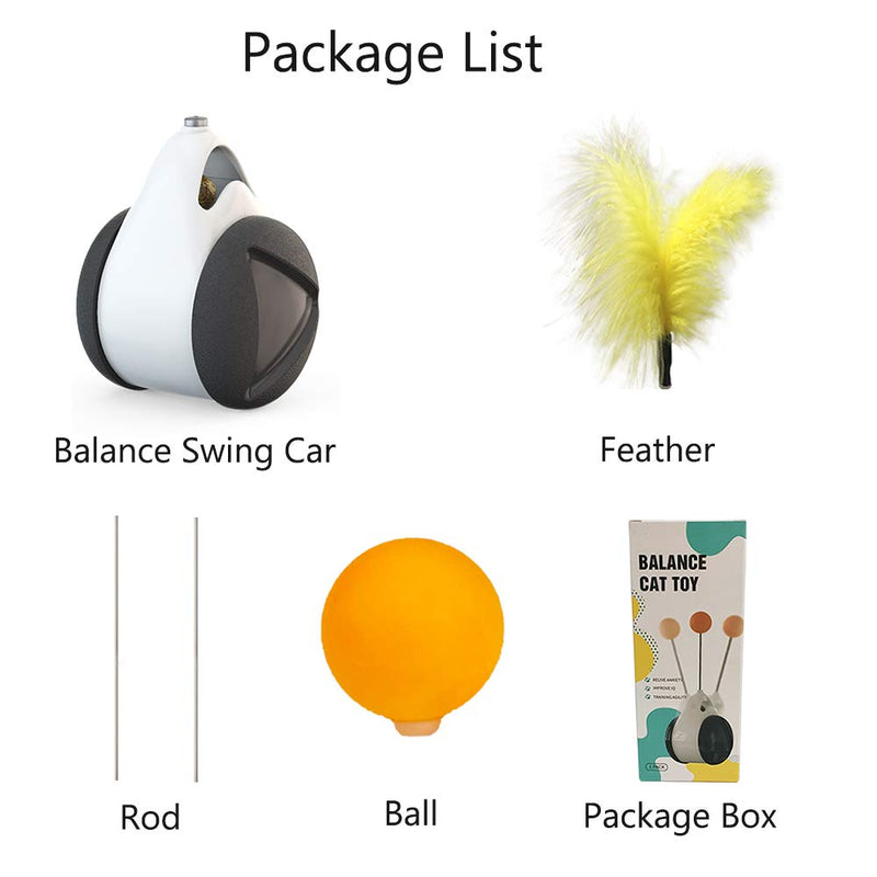 [Australia] - Dozod Interactive Cat Toys, Newest Version Balance Cat Toy with Feather and Ball, Physical Exercise Cat Teaser Toys for Your Indoor Cat/Kitten 