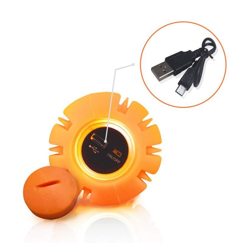 LaRoo LED Dog Ball, Dog Toys Silicon Glowing LED Dog Ball with USB Rechargeable Glow in the Dark Dog Ball Teeth Cleaner Training Ball for Dogs - 6.6CM (Orange) Orange - PawsPlanet Australia