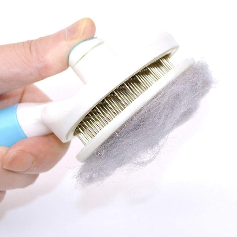 Dog Brush, Cat brush Pet Grooming Brush, Portable Self Cleaning Brush Pet Soft Comb Slicker for Dogs and Cats with Short to Long Hair, Removes Dander Dirt and Detangles Massages Particle - PawsPlanet Australia