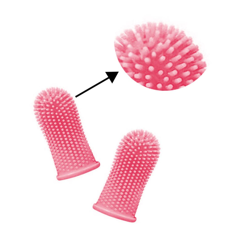 Pack of 4 Dog Toothbrush Finger Cot Reusable Pet Finger Toothbrush Finger Cots Dog Dental Care Anti-Plaque Finger Dog Food Grade Silicone 360° Fully Wrapped Bristles - PawsPlanet Australia