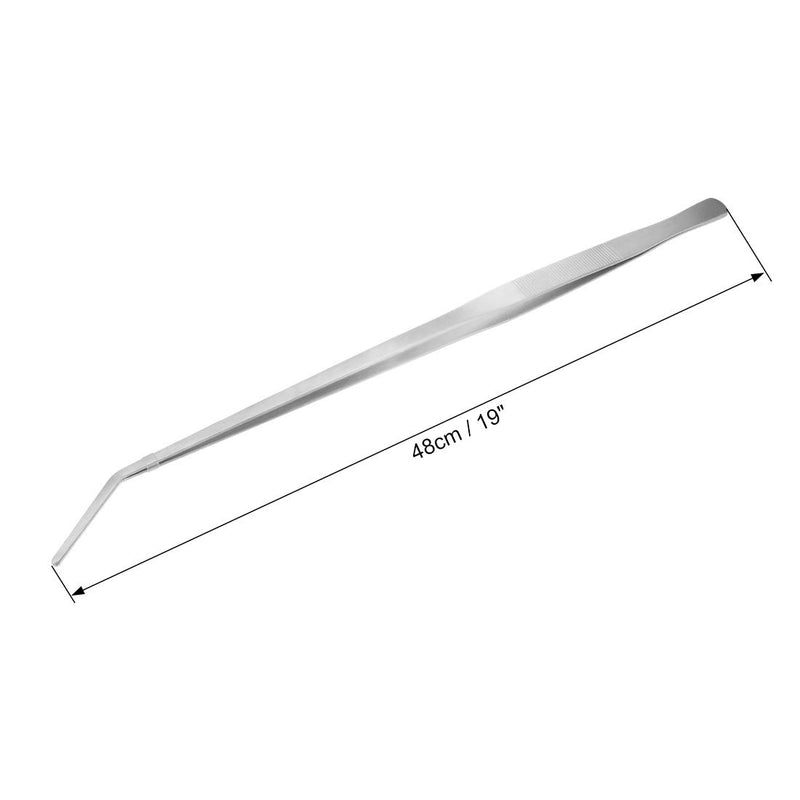 [Australia] - uxcell Aquarium Curved Tweezers 19 Inch Stainless Steel Extra Long, Fish Tank Aquatic Plants Forceps Clip 