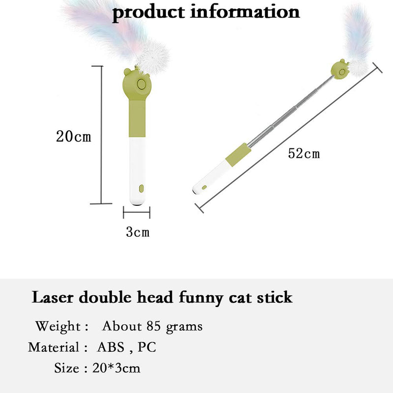 Cat Toys Cat Feather Toy 2.0, Interactive Retractable Cat Teaser Wand(with LED Pointer), Pet Cat Catch Single Point Infrared Interactive Exercise Toy Cat Training Tool, for Pet Cat Kitten - PawsPlanet Australia