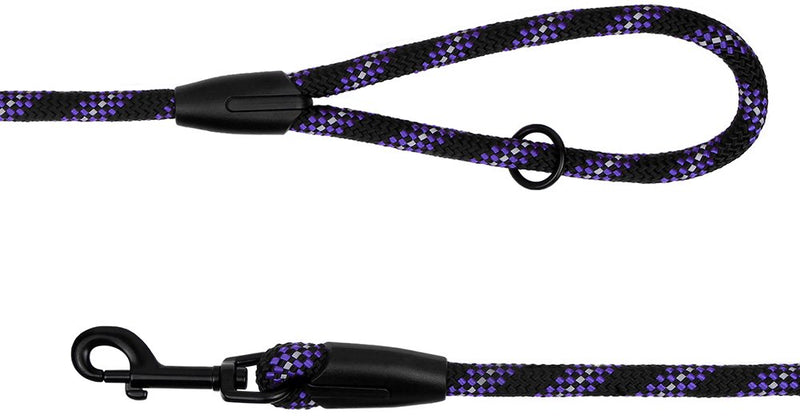 [Australia] - BRONZEDOG Reflective Dog Leash Rope Slip Lead 6 FT Durable Training Leashes for Medium Large Dogs Blue Orange Purple Green L/XL Standard Dog Leash 