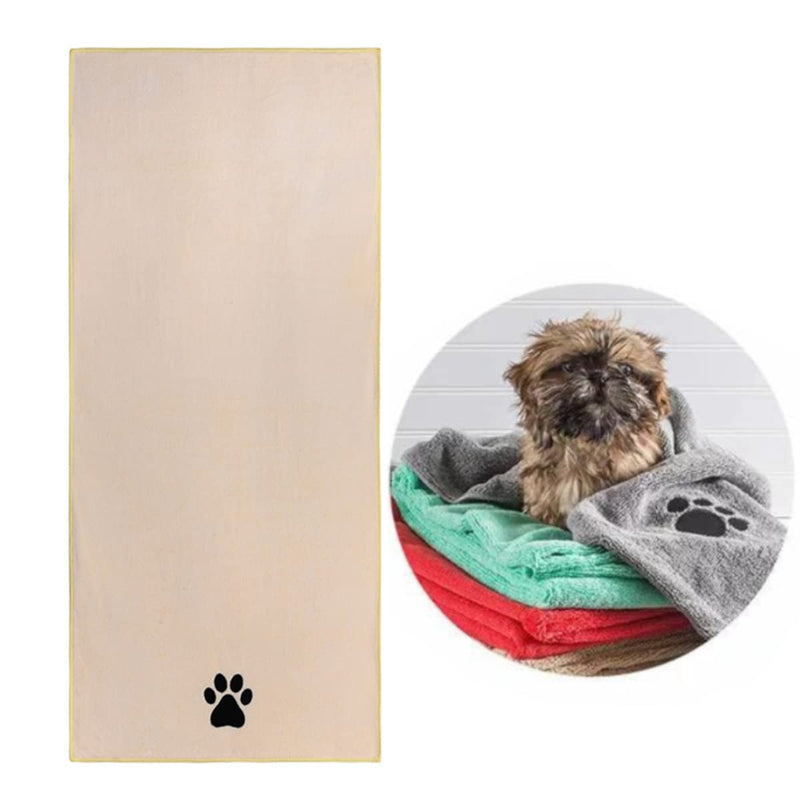 AidShunn Pet Towel Microfiber Towels Extra Absorbent Quick Drying Small Washable Comfortable Bath Towel for Pets Dogs Cats (Beige, 20 x 39 Inches) Beige - PawsPlanet Australia