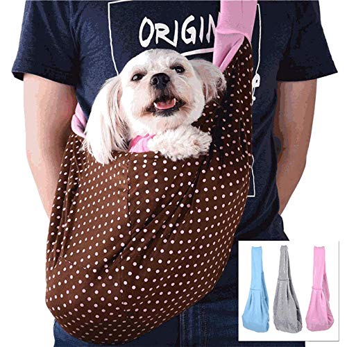 [Australia] - Mefashion Pet Dog Cat Sling Carrier Bag Reversible Adjustable Pouch Travel Shoulder Bag Carry Tote Handbag Grey 