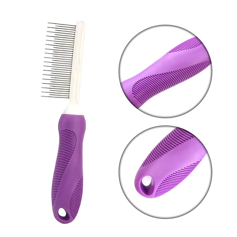 Detangling Pet Hair Comb Pet Grooming Comb Long Stainless Steel Teeth Comb for Dogs Cats - PawsPlanet Australia