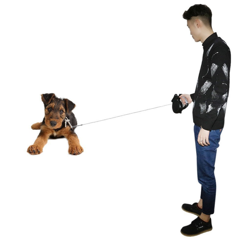 [Australia] - Giveme5 26ft Retractable Dog Leash with 9 LED Detachable Flashlight Durable and Ergonomic Design with Comfortable Grip -Heavy Duty-Lock & Release Button (Black) 