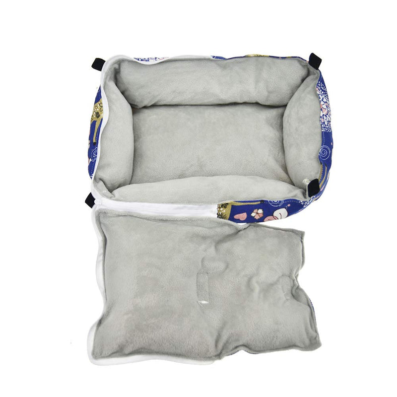 Winter Warm Guinea Pig Rabbit Hedgehog Bed Sugar Glider Squirrel Hamster Hanging Cave Bed Snuggle Sack for Cage Accessories (13.7x9.8x3.1 Inch (Pack of 1), Blue) 13.7x9.8x3.1 Inch (Pack of 1) - PawsPlanet Australia