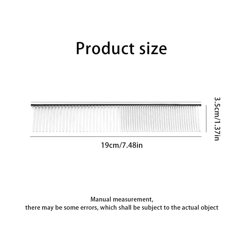 MenYiYDS Steel Pet Comb with Rounded Ends Stainless Steel Teeth Metal Cat Dog Tangle and Knot Removal Grooming Tool for Deshedding - PawsPlanet Australia