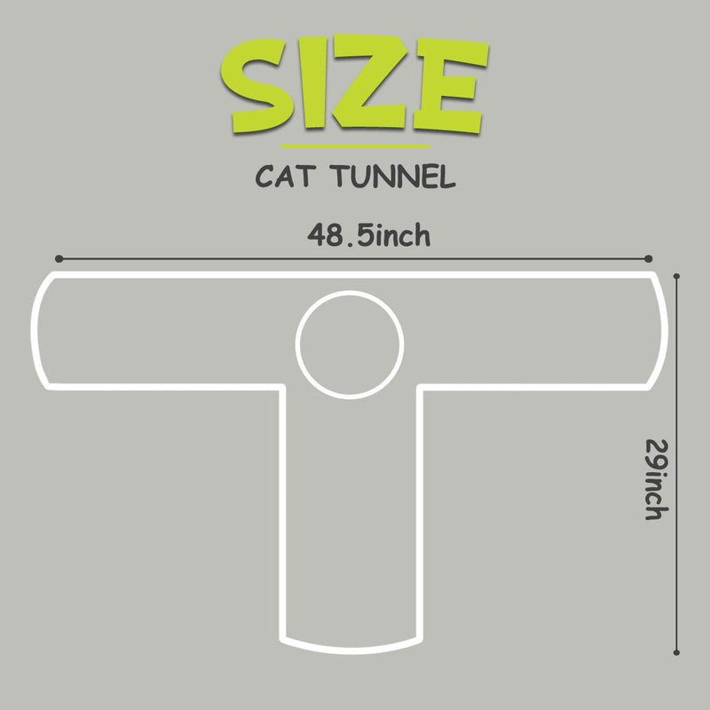 [Australia] - INPODAK 3 Way Cat Tunnel for Indoor Cat, Three Way Kitten Tube Tunnel with Peek Hole, Ferret Tunnel Tube Hideaway Toy, Puppy Rabbit Small Pet Interactive 