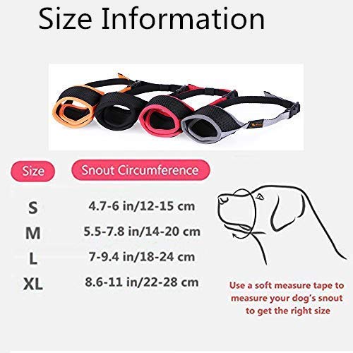 HEELE Dog Muzzle Breathable Mesh and Durable Nylon Dog Muzzle with Adjustable Loop and Soft Pad Dog Training Muzzle Prevent for Barking, Biting and Chewing (Black, M) Black - PawsPlanet Australia