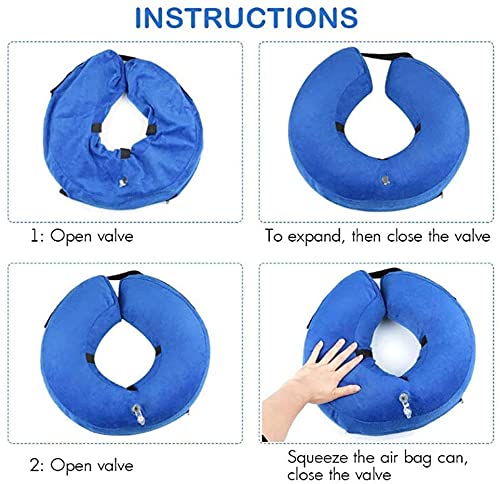 Voarge Pet Inflatable Collar for Dogs, Pet Protective Neck Collar For Cats And Dogs, Pet Collar Cone For Recovery After Injuries, Prevent Dogs from Biting & Scratching, Adjustable Buckle, Blue M (M) M (Pack of 1) - PawsPlanet Australia