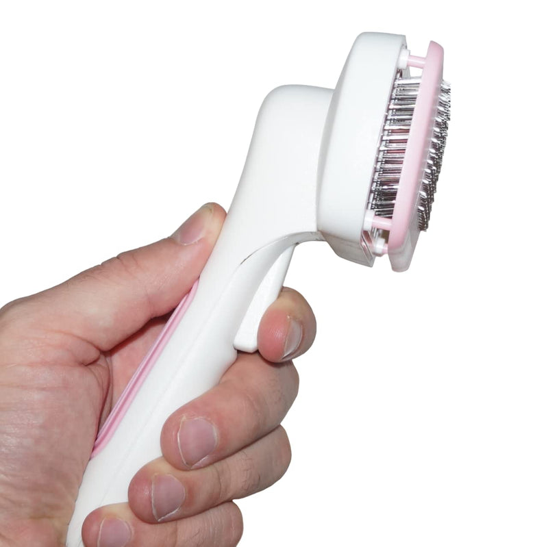 Dog brush, animal hair brush, dog comb, cat brush, undercoat brush, 10 cm pink - PawsPlanet Australia