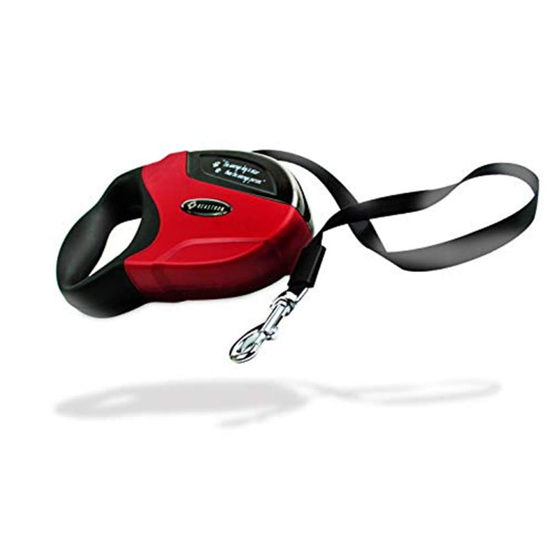 [Australia] - Beastron Heavy Duty Retractable Dog Leash/16' Extra Long Nylon Ribbon Walking Tangle-Free Leash for Medium to Large Dogs up to 110lbs, One Button Break and Lock, Dog Waste Bag and Dispenser Included Red 