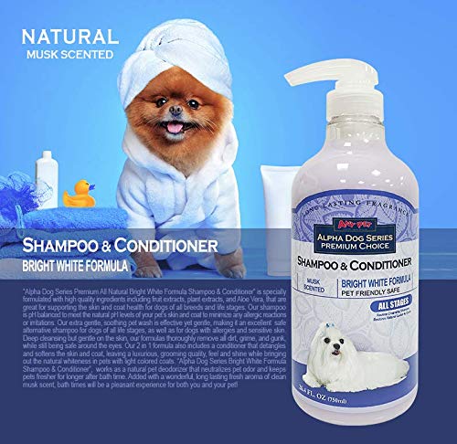 [Australia] - All Natural, Hypoallergenic | Whitening Shampoo + Conditioner with Aloe Vera | Antibacterial | pH Balanced | Tear Free | Detangler & Moisturizer | Odor Eliminator | Grooming Quality 