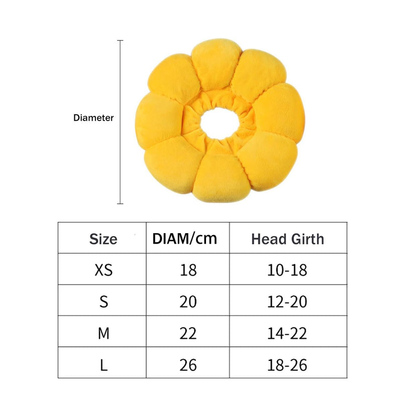 LATRAT 1 Piece Cat Neck Collar Sunflower Cat Recovery Collar for Cats Adjustable Protective Collar for Kittens Small Dogs Wound Healing After Pet Surgery (XS) - PawsPlanet Australia