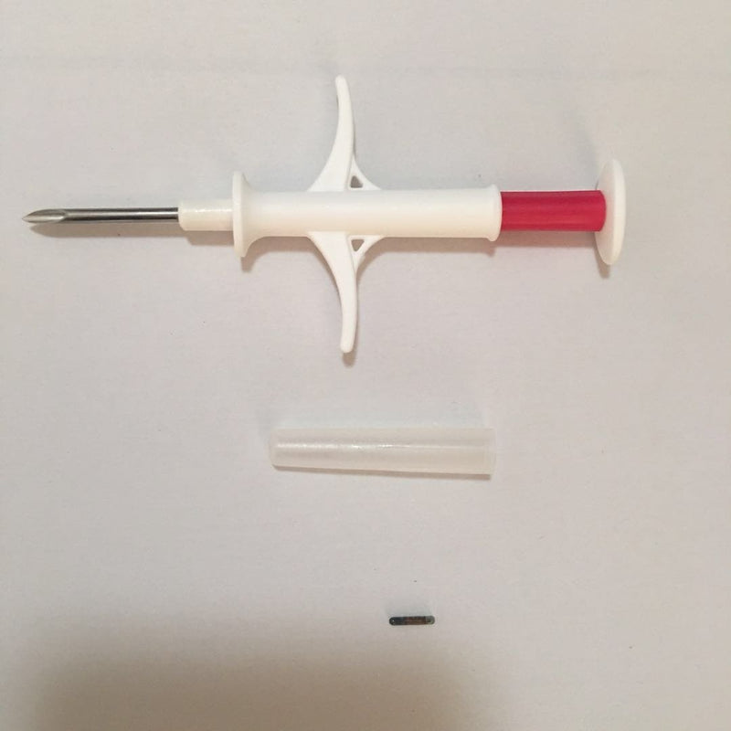 [Australia] - 134.2KHZ FDX-B ISO 11784/11785 Animal Microchip Glass Transponder with Syringe for Pet Dog Cat 1.4X8mm Size 20 Packs 