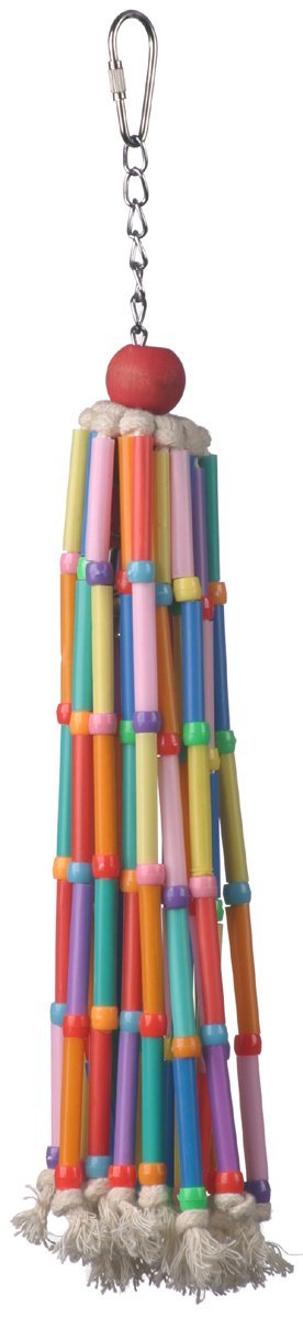 [Australia] - Super Bird SB708 Colorful Cotton Rope Wind Chimes Bird Toy with Ringing Bell, Medium Size, 13” x 2” x 2” One Pack (1) 