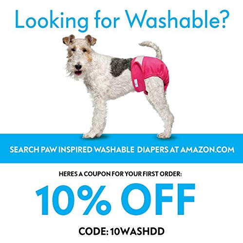 [Australia] - Paw Inspired 32ct Disposable Dog Diapers | Female Dog Diapers Ultra Protection | Diapers for Dogs in Heat, Excitable Urination, or Incontinence Small 