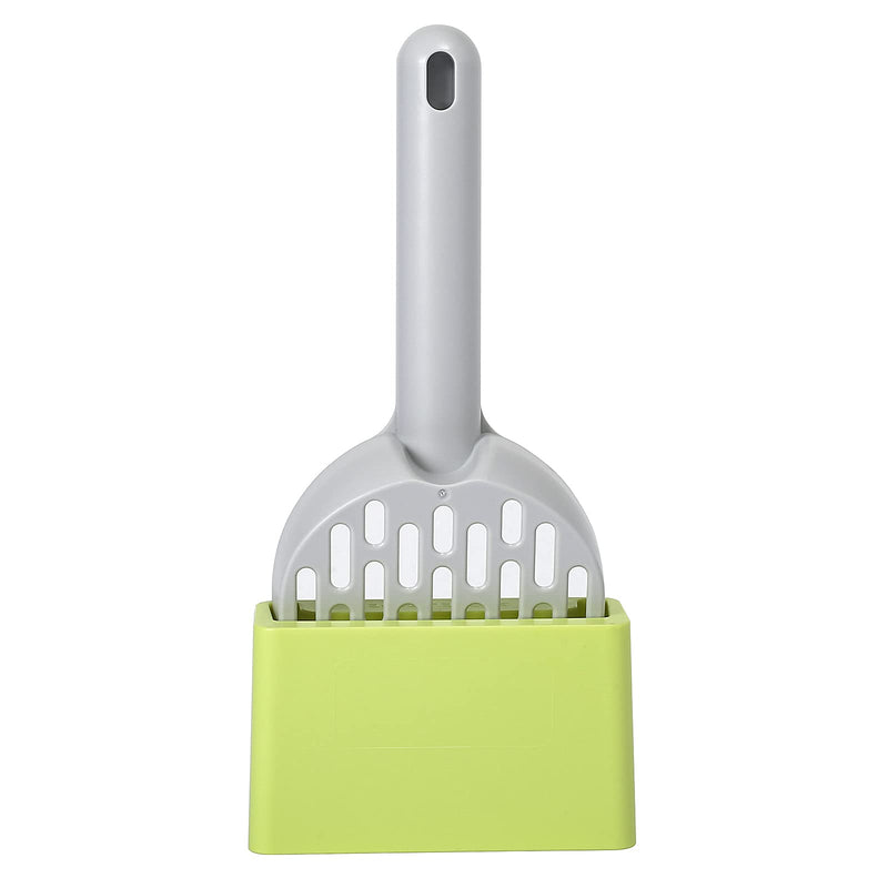 Paukerdeutsch Cat Litter Scoop with Holder Plastic Cats Poop Shovel with Base Gray Green - PawsPlanet Australia