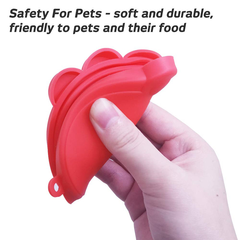 FineGood 4 Pack Silicone Pet Can Cover with Spoon, Food Grade Silicone Pet Can Lid Universal Food Cover for Dog Cat Can Food- Red, Blue, Yellow, Green - PawsPlanet Australia