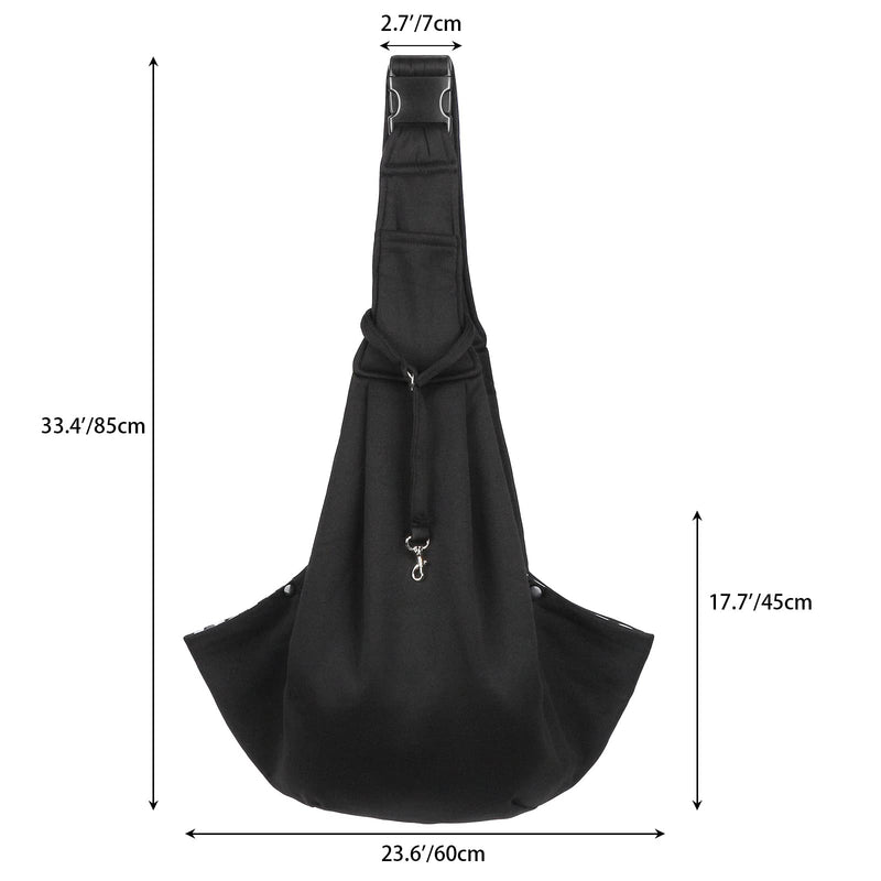 Sarsumir Dog Carrier Bag Dog Sling, Hand Free Pet Carrier for Small Medium Cat Dog, Puppy Carrier with Adjustable Shoulder Strap Puppy Sling for Travel Walking Shopping, Black - PawsPlanet Australia