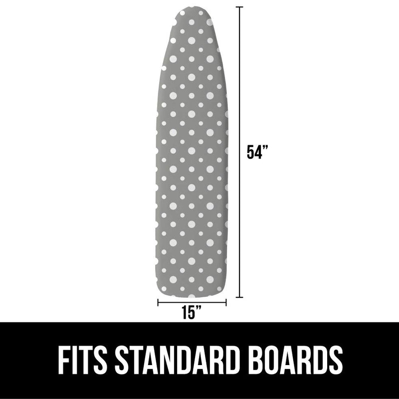 Gorilla Grip Reflective Silicone Ironing Board Cover, 15x54 Inch, Hook and Loop Fastener Straps, Fits Large and Standard Boards, Pads Resist Scorching and Staining, Elastic Edge, Thick Padding, Dots 15" x 54" - PawsPlanet Australia