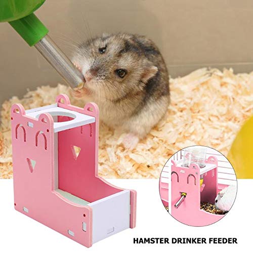 JUILE YUAN 2in1 Hamster Feeder, Little Pet Automatic Drinking Bottle with Food Container Base Hut Hanging Water Feeding Bottles Auto Dispenser for Guinea Pig, Squirrel, Rabbit, Chinchillas Blue - PawsPlanet Australia